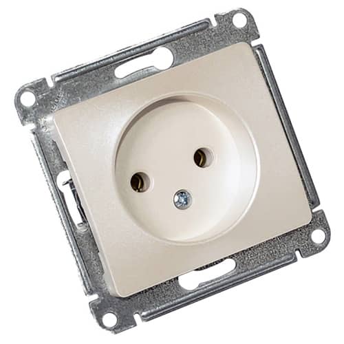 Купить Розетка Schneider Electric Глосса без заземления без рамки перламутр по низкой цене