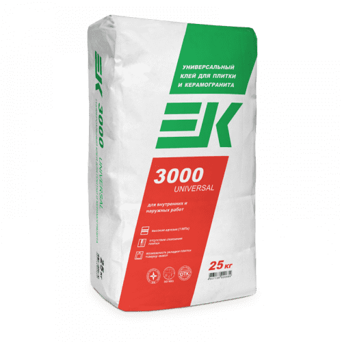 Клей ЕК 3000 Universal для плитки и керамогранита 25 кг
