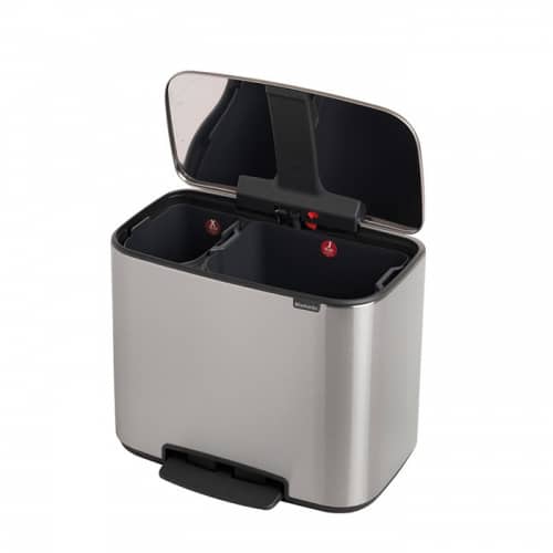 Купить Бак Brabantia Pedal Bin Bo мусорный, стальной матовый, FPP, 11+23 л по низкой цене