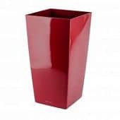 Купить Кашпо Lechuza Cubico scarlet red high gloss 22x22x41 см по низкой цене