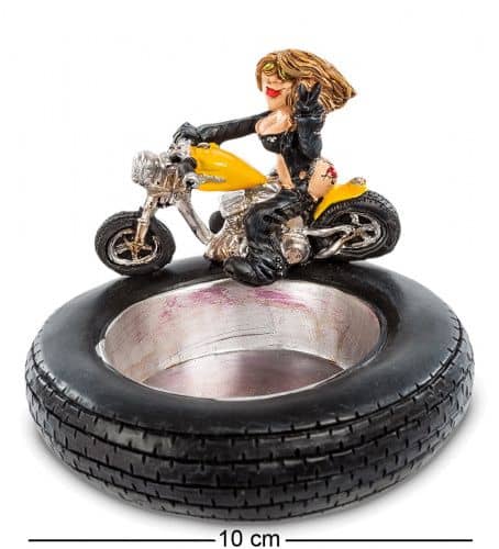 Купить Пепельница The Comical World of Stratford Девушка-Байкер RV-37 по низкой цене