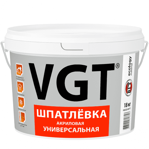 Купить Шпатлевка VGT акриловая универсальная 18 кг по низкой цене