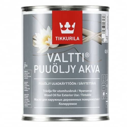 Купить Масло Tikkurila Valtti Puuoljy Akva в/д для наружных деревянных поверхностей 0,9 л по низкой цене