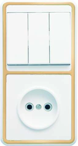 Купить Блок БКВР-039 Бэлла (3-кл. выкл. + розетка) зол. Кунцево 5840 по низкой цене