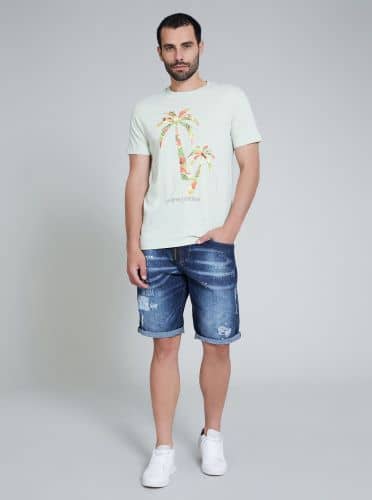 Купить Футболка Piazza Italia con stampe a fantasia зелёная по низкой цене