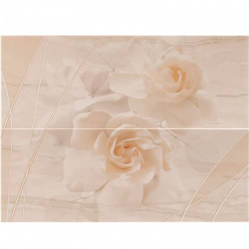 Купить Плитка Estima Shine Decor Flowers керамическая, глянцевая, 600х10х225 мм, 2 шт. по низкой цене