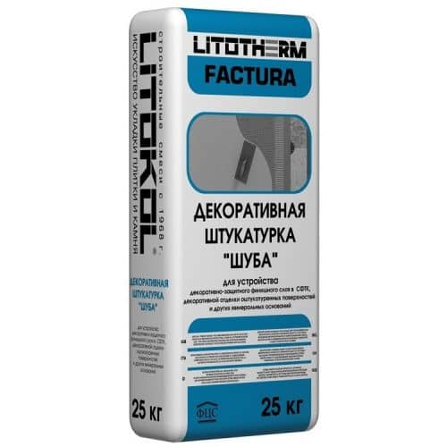 Купить Штукатурка Litokol Litotherm Factura Шуба 1,5 мм минеральная декоративная белая 25 кг по низкой цене