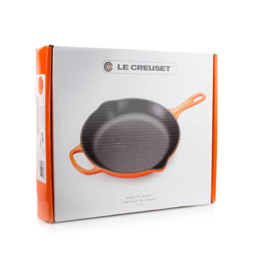 Купить Сковорода Le Creuset с желобом чугунная, эмалированная, оранжевая, 20 см по низкой цене