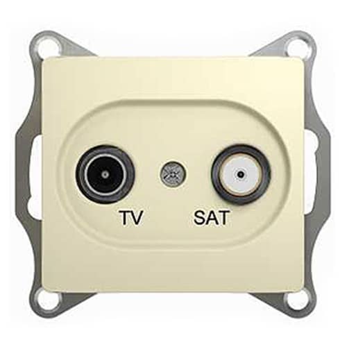 Купить Розетка ТV-SAT Schneider Electric Глосса оконечная без рамки бежевая по низкой цене