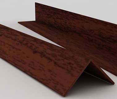 Угол ПВХ отделочный, махагон, 20x20 мм, 2,7 м