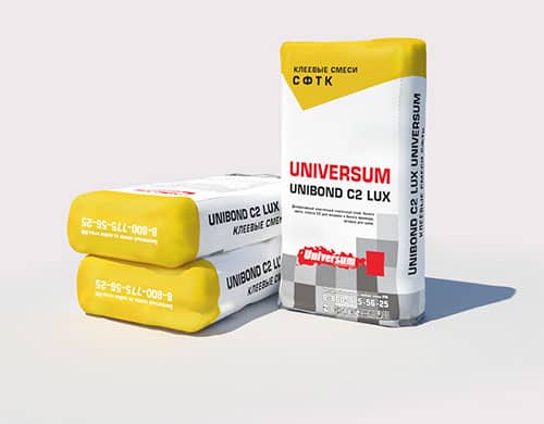 Купить Плиточный клей UNIBOND C2 LUX Universum декоративный эластичный белый класс С2 по низкой цене