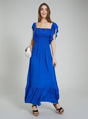 Купить Платье Piazza Italia длинное, синее по низкой цене
