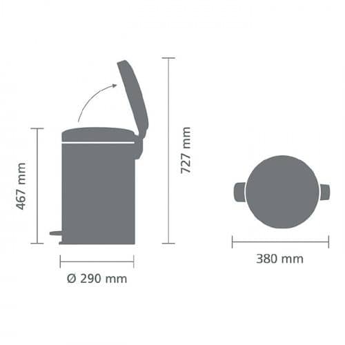 Купить Бак Brabantia newicon мусорный, зеленый мох, 20 л по низкой цене