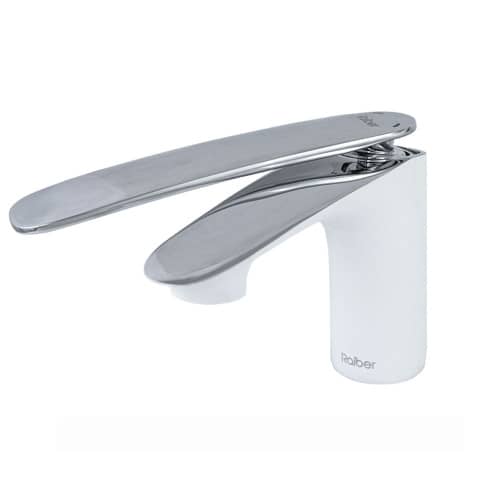 Купить Смеситель Raiber Dunis R1201 для раковины, однорычажный, хром белый по низкой цене