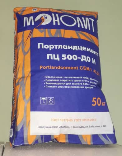 Купить Цемент Монолит М500-Д0-Н Липецкцемент 50 кг по низкой цене