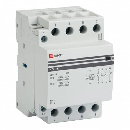 Купить Контактор модульный КМ 25А 3NО+NC (3 мод.) EKF km-3-25-31 по низкой цене