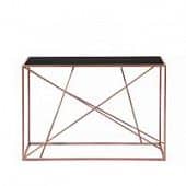 Купить Консоль Intelligent Design Wilson line copper черное стекло по низкой цене