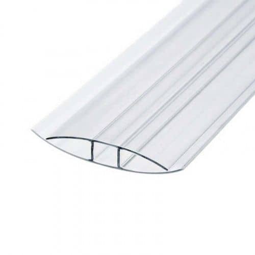 Купить Профиль соединительный для поликарбоната, неразъемный, прозрачный, 8x6000 мм по низкой цене