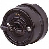 Купить Выключатель Werkel Retro WL18-01-05 двухклавишный на 4 положения коричневый по низкой цене