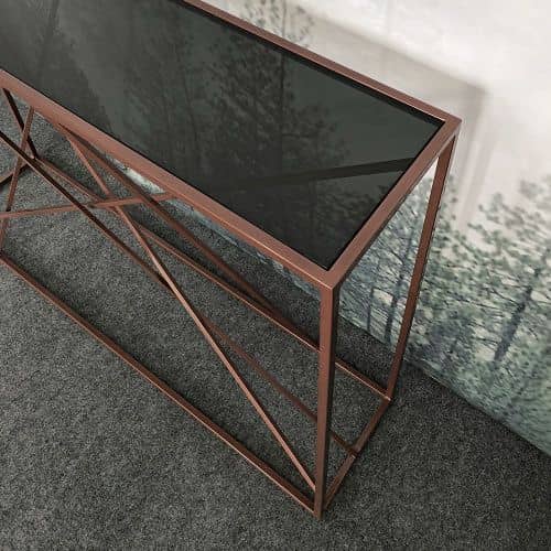 Купить Консоль Intelligent Design Wilson line copper черное стекло по низкой цене