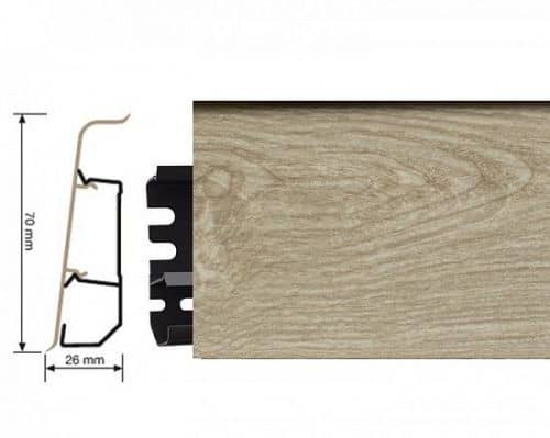 Деревянный, металлический, пластиковый напольный плинтус.