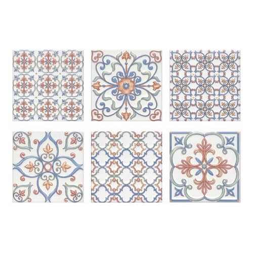 Купить Плитка настенная Суррей декорированная голубая 20х20 см по низкой цене