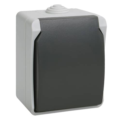 Купить Розетка IEK Форс с заземлением серая по низкой цене