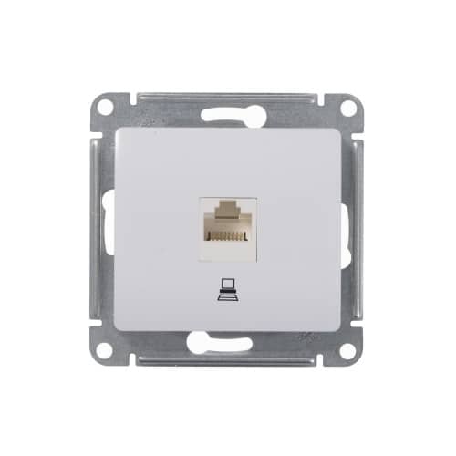 Купить Розетка компьютерная Schneider Electric Глосса без рамки белая по низкой цене