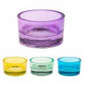 Купить Подсвечник Санта (стекло), D5xH3.2см, цв.микс по низкой цене