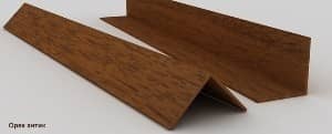 Угол ПВХ отделочный, орех, 20x20 мм, 2,7 м