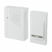 Купить Звонок беспроводной, с кнопкой, батарейка 2х1,5В/АА, 36 мелодий, белый, IP30 по низкой цене