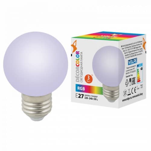 Купить Лампа Volpe Décor Color светодиодная RGB 3 Вт по низкой цене