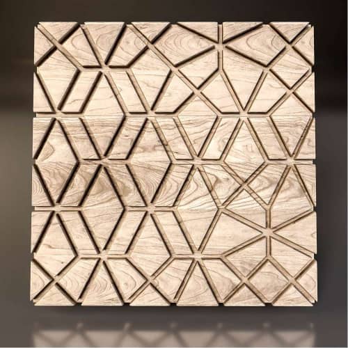 3D панель стеновая Relieffo Mosaic (Лиственница) Д032ЛС 600х600х30 мм