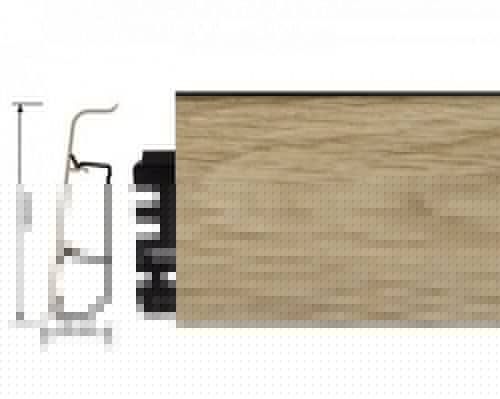 Деревянный, металлический, пластиковый напольный плинтус.