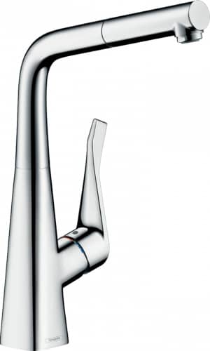 Купить Смеситель Hansgrohe Metris для кухни c душем 14821000 по низкой цене