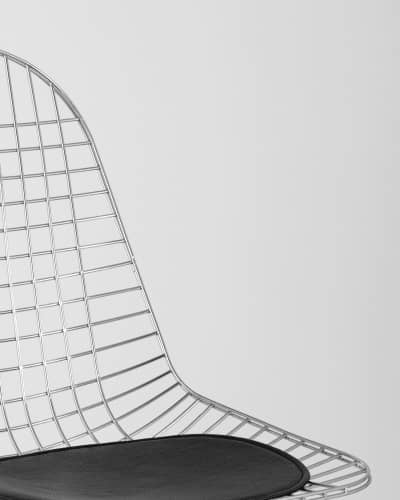 Купить Стул обеденный Eiffel хромированный с черной подушкой по низкой цене