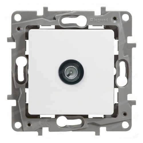 Купить ТВ-розетка Legrand Этика проходная без рамки белая по низкой цене