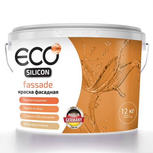 Купить Краска фасадная ECO Silicon Fassade база 1 силиконовая 12 кг по низкой цене