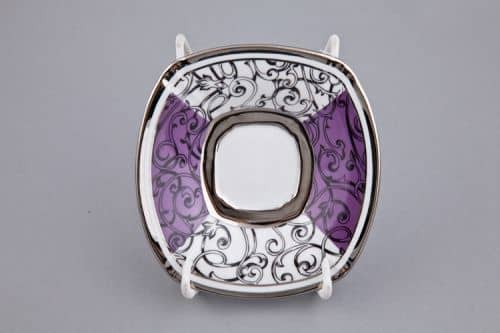 Купить Сервиз Rudolf Kämpf Empire мокко кофейный, фиолетовый, с платиной, на 6 персон по низкой цене