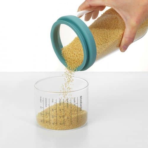 Купить Банка Brabantia стеклянная, с мерным стаканом, мятный 1 л по низкой цене