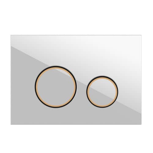 Купить Кнопка для инсталляции Cersanit TWINS белый с золотой рамкой по низкой цене