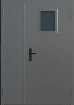 Купить Двупольная противопожарная дверь Поликом ei 30 с окном и доводчиком по низкой цене