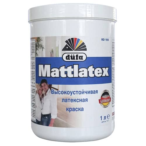 Купить Краска моющаяся латексная dufa Mattlatex RD 100 белая база 1 1 л по низкой цене