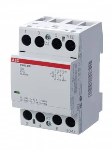 Купить Контактор ESB40-40N-06 модульный (40А АС-1 4НО) катушка 230В AC/DC ABB 1SAE341111R0640 по низкой цене