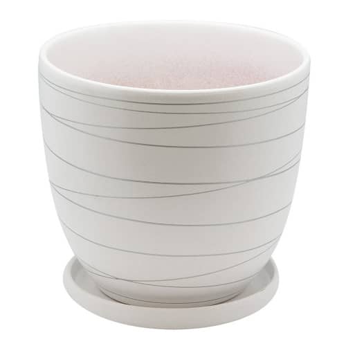 Купить Горшок для цветов с поддоном d20,5 см белый по низкой цене