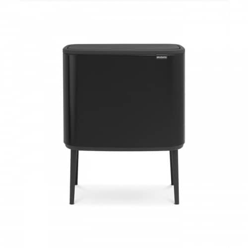 Купить Бак Brabantia Touch Bin Bo мусорный, черный матовый, 3х11 л по низкой цене