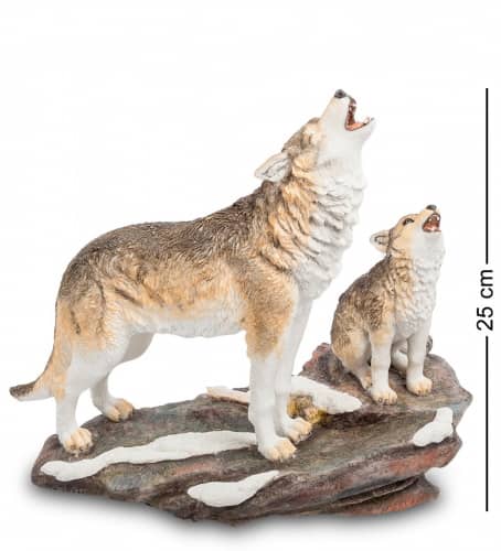 Купить Статуэтка Veronese Волк с детенышем WS-708 по низкой цене