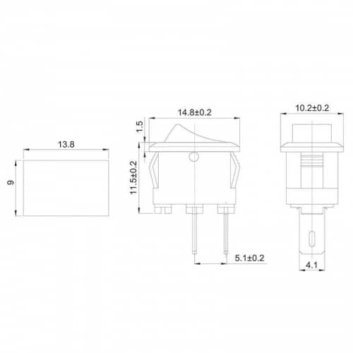 Купить Выключатель клавишный 250В 3А (2с) ON-OFF Micro RWB-101 красн. Rexant 36-2011 по низкой цене
