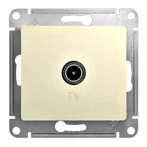 Купить ТВ-розетка Schneider Electric Глосса оконечная без рамки бежевая по низкой цене