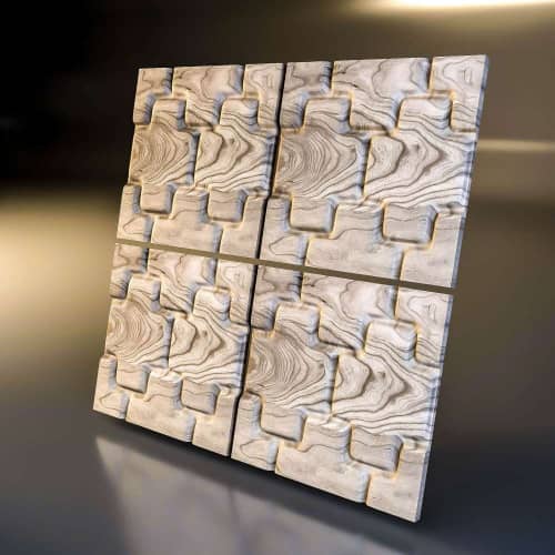 3D панель стеновая Relieffo Brick (Дуб) Д039Д 600х600х30 мм